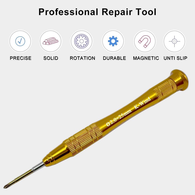 Kannony Wind Precision Phillips PH 00 Screwdriver Compatible with Nintendo Switch, Small Phillips Screwdriver #00 2.0mm, S2 High Alloy Steel Head, Magnetic Tip, 360Â° Rotary Cap - Image 5